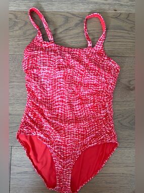 Athleta Women’s Red & White Pattern One-Piece Swim